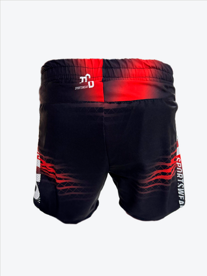 Pantaloneta Deportiva Negra - Rojo