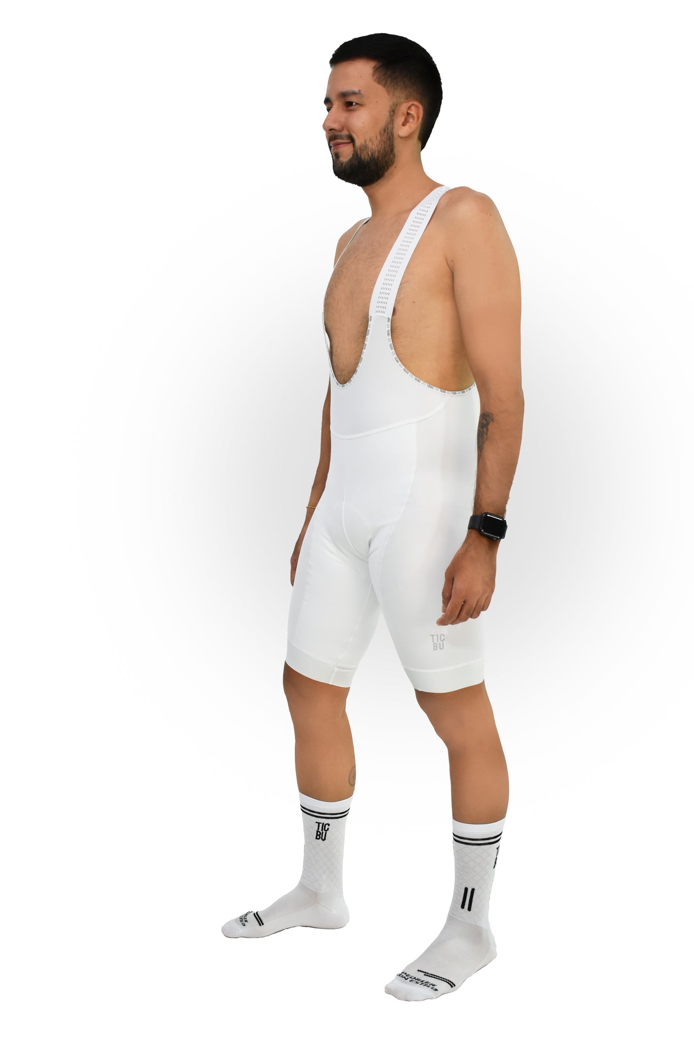 MEN S SHORT LYCRA ALL WHITE PRO 2022